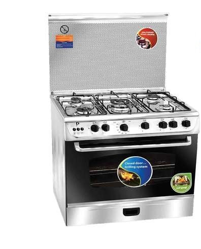 SPOV-902 / SPTECH COOKER GAS steel Gas oven, 5 burners, stainless steel, 90cm wide rack, , glass fro