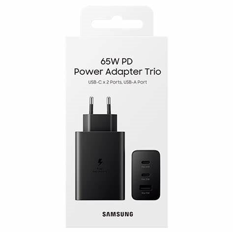EP-T6530NBEGEU / Samsung Trio 65W PD Travel Adapter 2PIN , Black - 8806092673885 Plug / Black / 65W PD Travel Adapter 2PIN ,