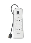 BSV604ar2M/Belkin, Charging Plug, SURGE,6OT,650J,2M, 2 USB-2.4A SHARED, White PLUGS / White / SURGE,6OT,650J,2M, 2 USB-2.4A SHARED, White