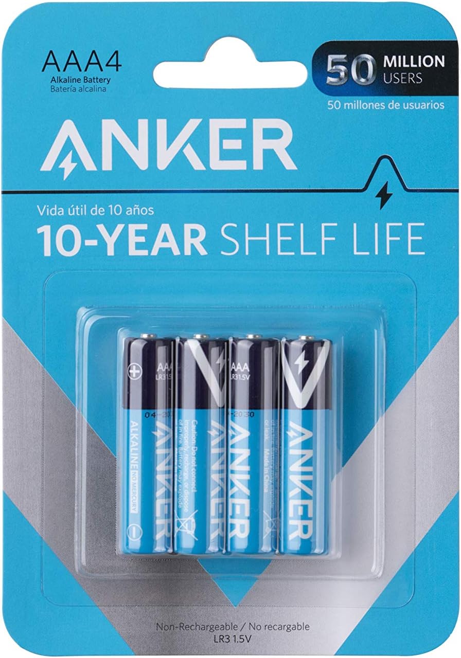 B1820H12/Anker AAA Alkaline Batteries 4-pack Batteries / Blue / AAA Alkaline Batteries 4-pack