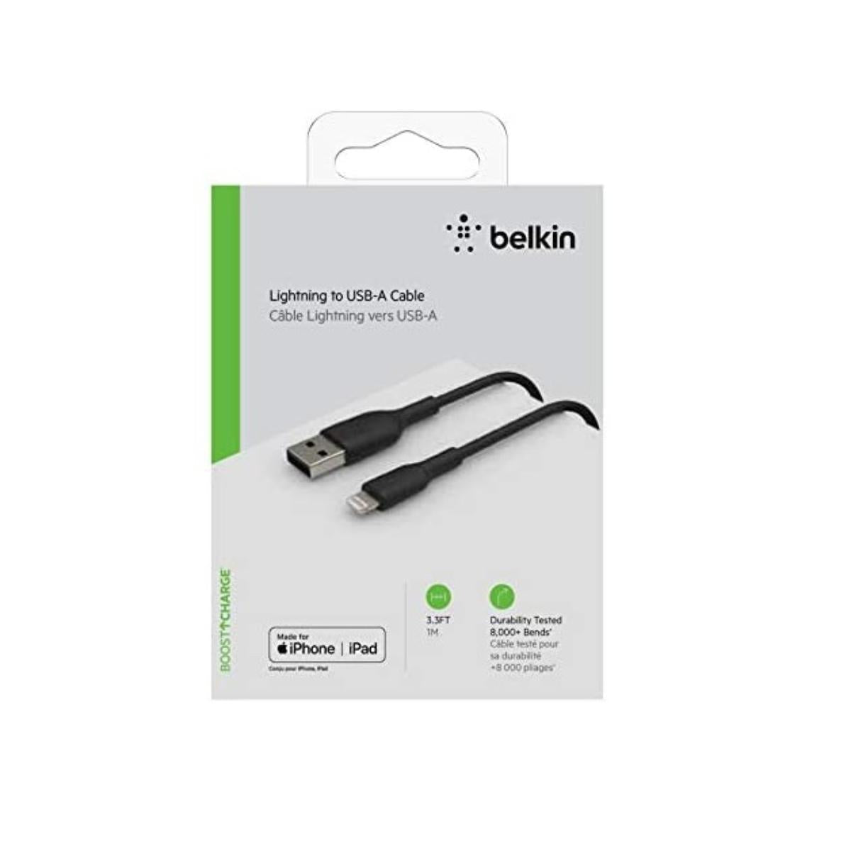 CAA001bt1MBK/Belkin BOOST CHARGE™ Lightning to USB-A Cable, 1M, Black CHARGER / 1 METER