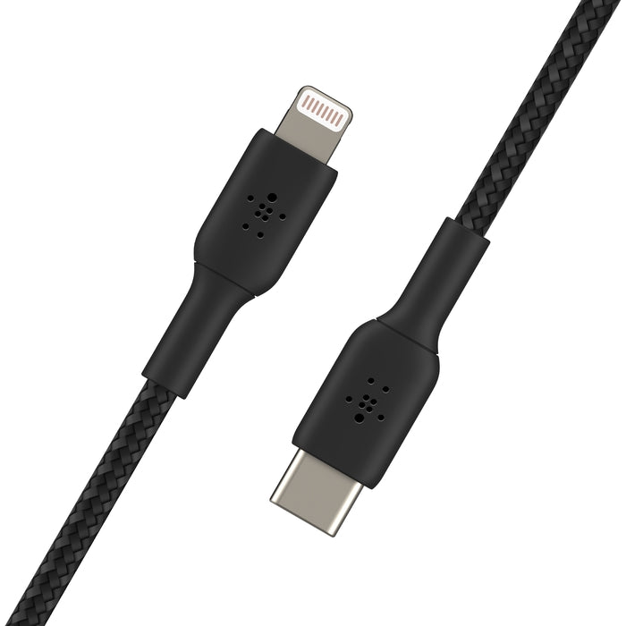 CAA004bt1MBK/Belkin BOOST CHARGE™ Lightning to USB-C Cable_Braided, 1M, Black Cable / Black / Lightning to USB-C Cable_Braided