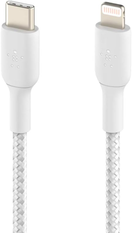 CAA004bt2MWH/Belkin BOOST CHARGE™ Lightning to USB-C Cable_Braided, 2M, White Cable / White / Lightning to USB-C Cable_Braided