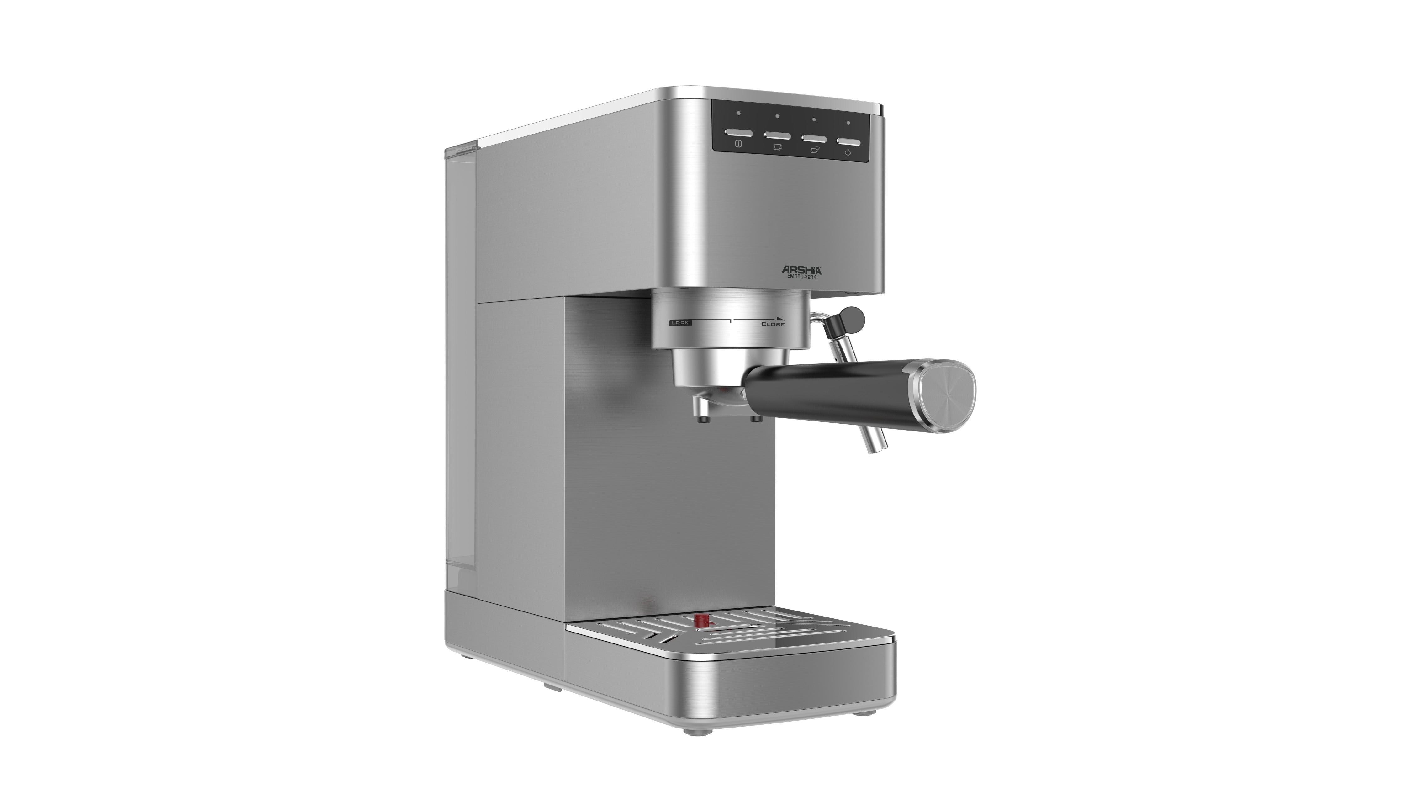 3214 / ARSHIA ESPRESSO MACHINE ,1.5 LTR TANK ,STEEL , 20 BAR , 1100 WATTMDIE-CASTING BOILER,1&2 CUP 1100 / 1500ML / American Coffee