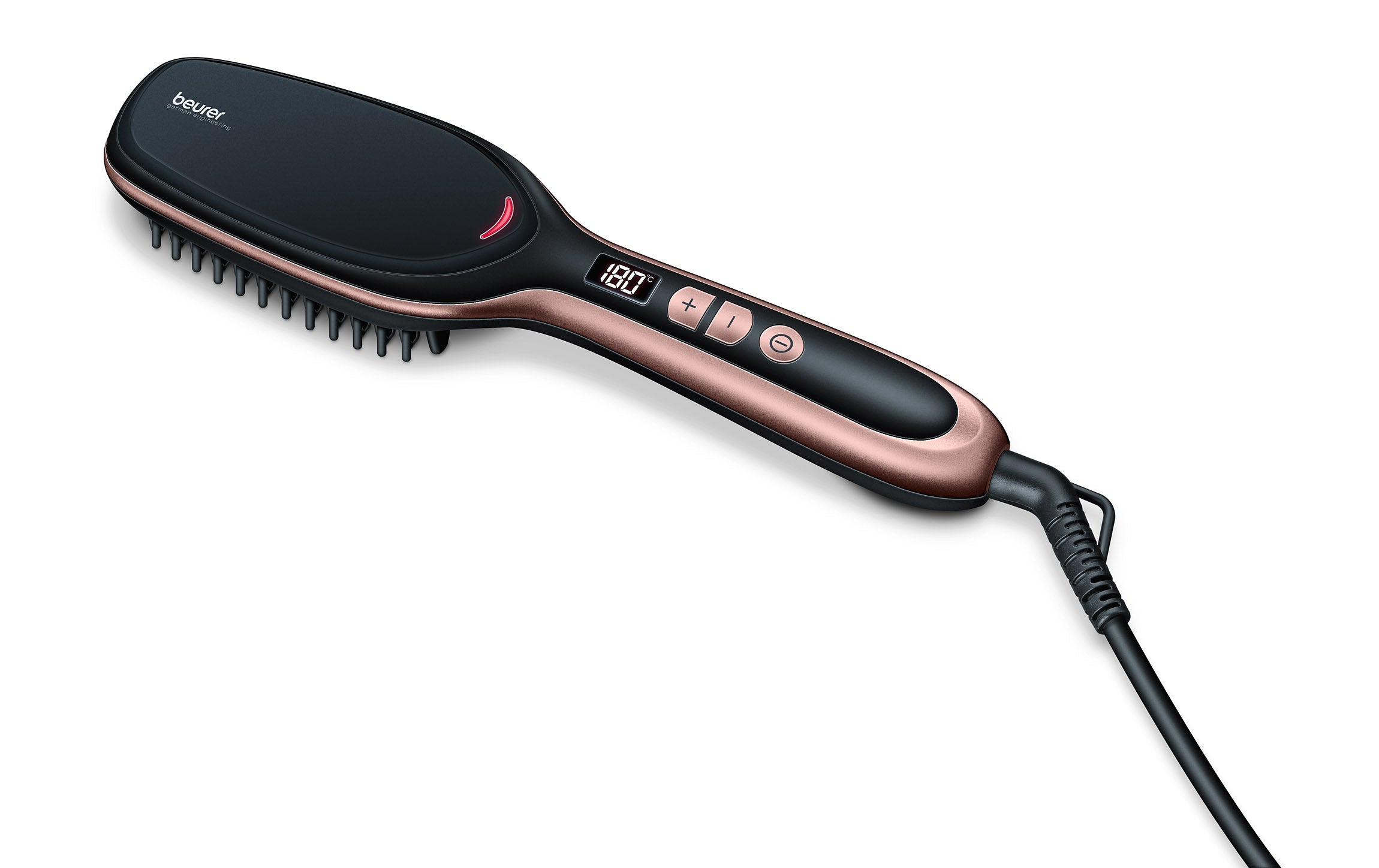 HS 60 / Beurer Hair straightener brush black, 120-200 watt, Ion technology and ceramic coating, fast STRAIGHTENER / 200N WATTS