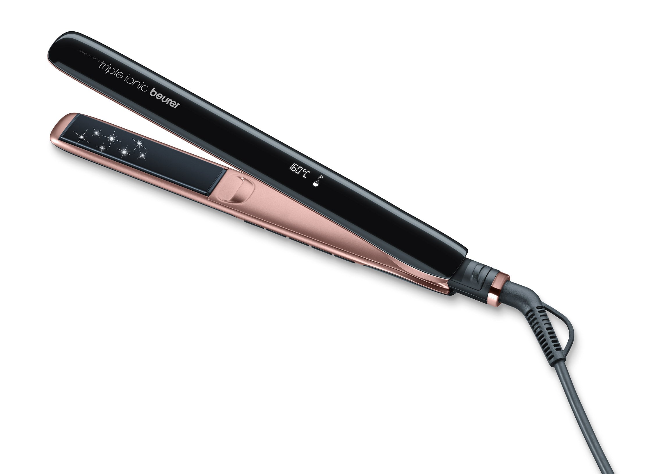 HS 80 / Beurer Hair straightener black, 120-220 watt ,Ionic function provides 3 styling levels Titan STRAIGHTENER / 220 WATTS