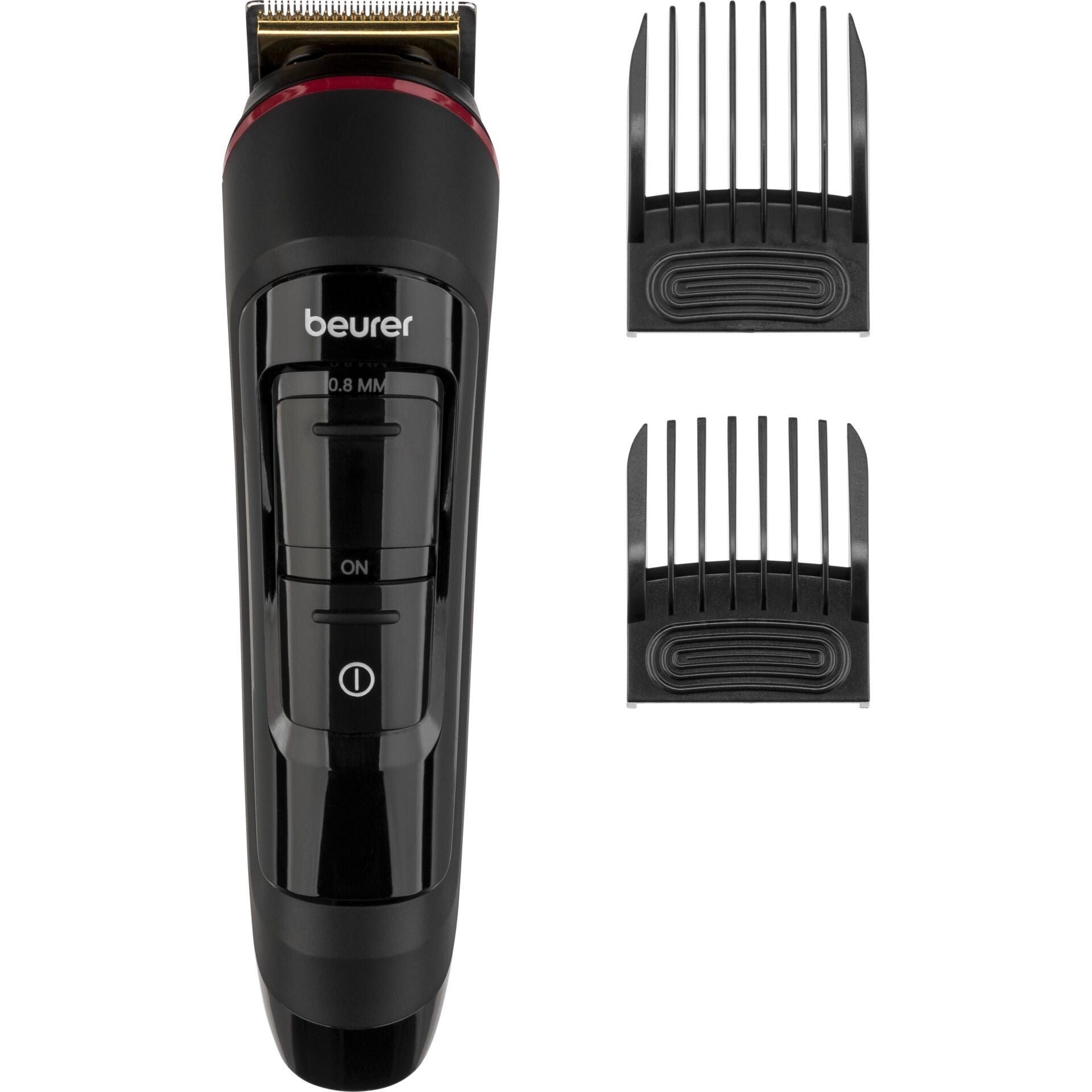 MN4X / Beurer Beard Trimmer black, Incl. 2 attachments for trimming and shaving your beard Battery a